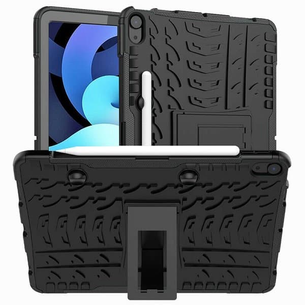 Black Apple iPad Air 5 2022 Heavy Duty Case Cover Black Apple iPad Air 5 2022 Heavy Duty Case Cover